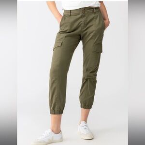 Sanctuary Rebel Standard Rise Cargo Pants Hiker Green Size 32 Stretch Cotton